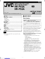 Preview for 1 page of JVC HR-P55A Instructions Manual