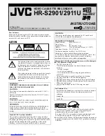 Preview for 1 page of JVC HR-S2901/2911U Instructions Manual