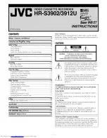 Preview for 1 page of JVC HR-S3902U Instructions Manual