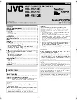 Предварительный просмотр 1 страницы JVC HR-V610EX Instructions Manual