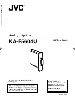 Preview for 1 page of JVC KA-F5604U Instructions Manual