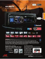 Предварительный просмотр 1 страницы JVC KD-A805 Brochure & Specs