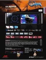 JVC KD-ADV49 - DVD Player With LCD monitor Brochure & Specs preview