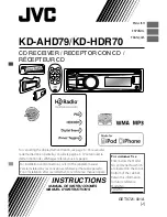 Предварительный просмотр 1 страницы JVC KD-AHD79 Instructions Manual