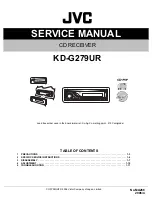 Предварительный просмотр 1 страницы JVC KD-G279UR Service Manual