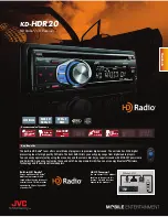 Предварительный просмотр 1 страницы JVC KD-HDR20 Brochure