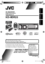 Предварительный просмотр 1 страницы JVC KD-HDR20 Instructions Manual