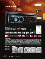 Предварительный просмотр 1 страницы JVC KD-HDR70 Brochure