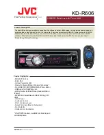 JVC KD-R606 Product Highlights предпросмотр