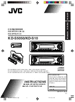 JVC KD-S5050 - In-Dash CD Player Instruction Manual preview