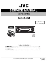 JVC KD-S5050 - In-Dash CD Player Service Manual preview