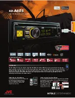 JVC KDA605 - KD Radio / CD Brochure & Specs предпросмотр