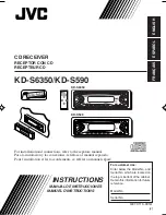 Предварительный просмотр 1 страницы JVC KDS590 - CD Receiver With 1 Output Instruction Manual