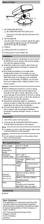 Preview for 2 page of JVC PK-EM1 User Manual