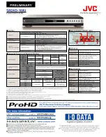 Preview for 2 page of JVC ProHD SRDVD-1000U Specifications