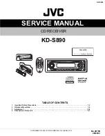 Предварительный просмотр 1 страницы JVC S890 - KD Radio / CD Service Manual