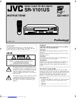 JVC SR-V101US - S-vhs Videocassette Recorder Instructions Manual preview