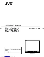 JVC TM-1600SU - Color Monitor Instructions Manual предпросмотр