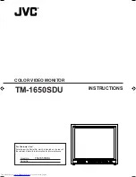 Предварительный просмотр 1 страницы JVC TM-1650SDU - Color Monitor Instructions Manual