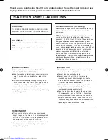 Предварительный просмотр 2 страницы JVC TM-910SU - Professional Monitor Instructions Manual