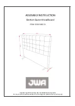 JWA Benton Queen 68221 Assembly Instruction Manual предпросмотр