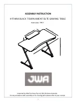 JWA KYTHIRA BLACK TOURNAMENT ELITE GAMING TABLE 70621 Assembly Instruction Manual предпросмотр