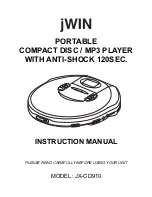 Preview for 1 page of jWIN JX-CD910 Instruction Manual