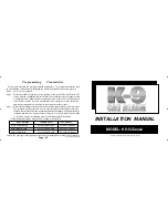 Preview for 1 page of K-9 5 Classic Installation Manual