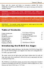 K-Drill Ice Auger Owner'S Manual preview