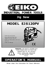 K-EIKO EJS120PV Operator'S Manual предпросмотр