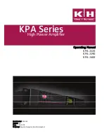 K+H KPA 2290 Operating Manual preview