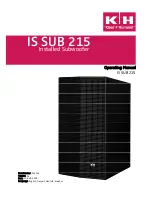 K + H IS SUB 215 Operating Manual предпросмотр