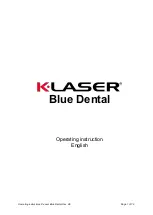 K-LASER Blue Dental Operating Instruction предпросмотр