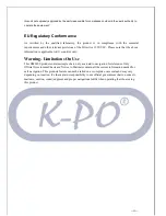 Preview for 2 page of K-PO HM380 User Manual