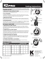 K-Rain K2Pro Setting Instructions предпросмотр