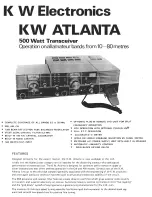 Preview for 2 page of K.W. Electronics KW Atlanta Instruction Manual