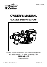 K2 Pumps PPV10001SPK Owner'S Manual preview