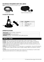 Preview for 4 page of K2 Pumps UTA02505APK Owner'S Manual