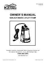 K2 Pumps UTM01602K Owner'S Manual preview