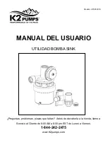 Preview for 21 page of K2 Pumps UTS03301K Owner'S Manual