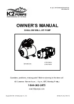 Preview for 1 page of K2 Pumps WPS05002TK Owner'S Manual