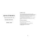 Preview for 1 page of K40 ELECTRONICS RLS2 Operating Instructions