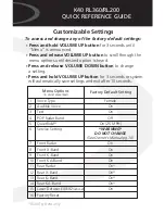 Preview for 1 page of K40 RL200 Quick Reference Manual