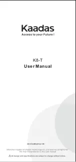 Kaadas K8-T User Manual предпросмотр