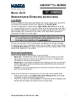 Preview for 1 page of Kaba Mas Unicon CL Series Operating Instructions Manual