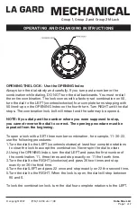 Kaba La Gard MECHANICAL Operating And Changing Instructions preview