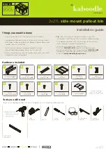 Preview for 1 page of Kaboodle 2x27L side mount pullout bin Quick Start Manual