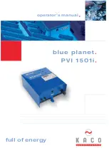 Preview for 1 page of Kaco blue planet PVI 1501i Operator'S Manual