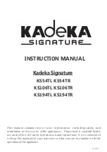 Kadeka Signature KS106TL Instruction Manual preview