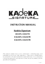 Предварительный просмотр 1 страницы Kadeka Signature KS106TL Instruction Manual